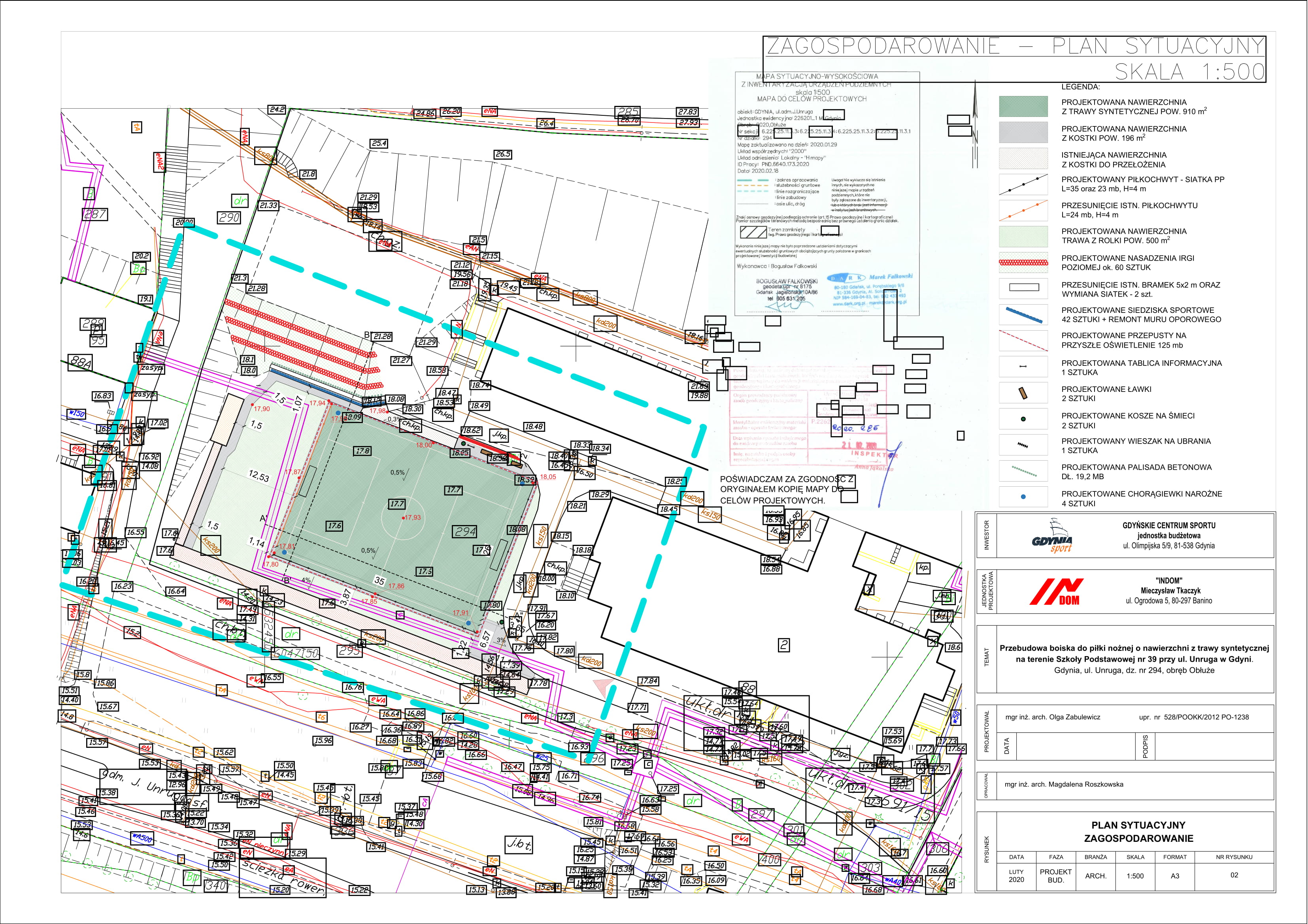 Plan realizacji nowego boiska przy  SP 39 w Gdyni