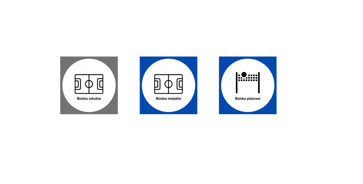Symboliczne 3 ikony obiektów sporotwych